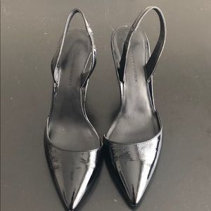 Banana Republic Black Patent Sling Backs